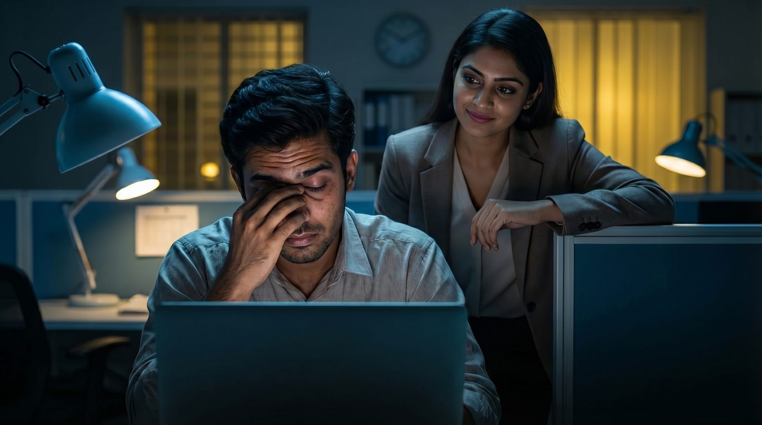 रात का वो सन्नाटा और काम का बोझ